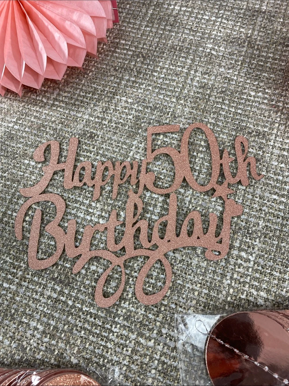 Pink and Rose Gold 50th Birthday Table Decoration Set